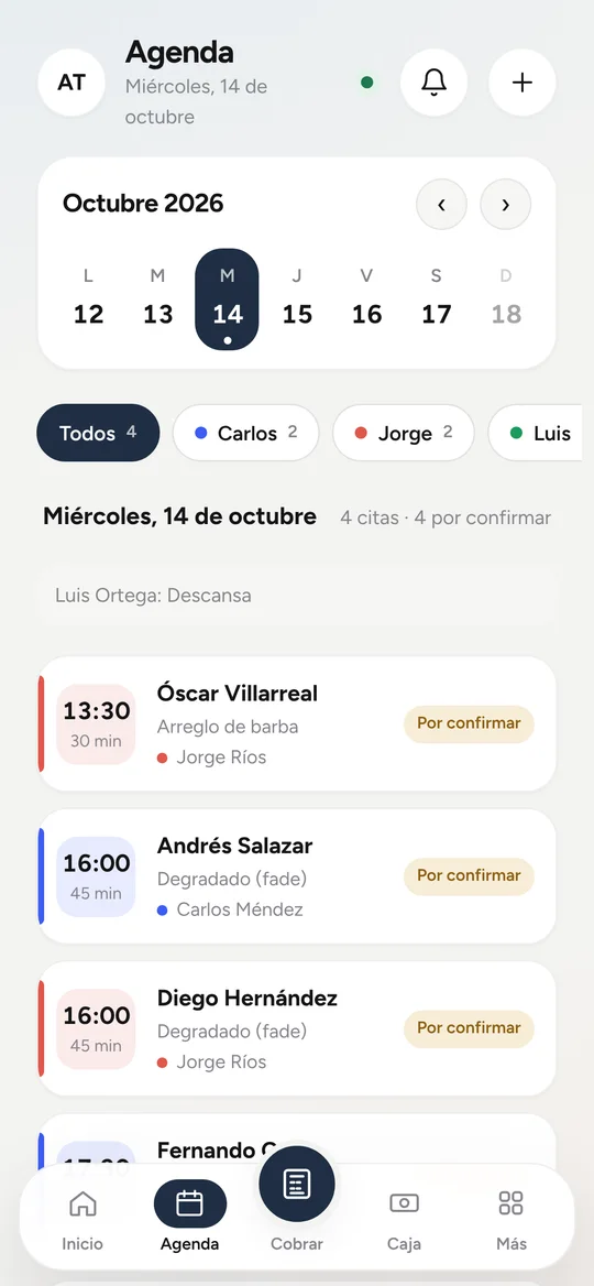 Agenda de Zurex One en el celular